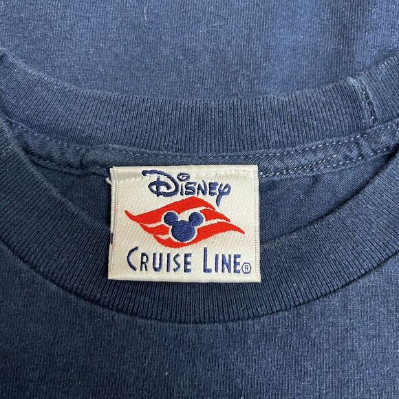Vtg Disney Cruise Line St. Maarten, St. Thomas Mens Navy Blue T-Shirt Size S euc - Picture 2 of 5